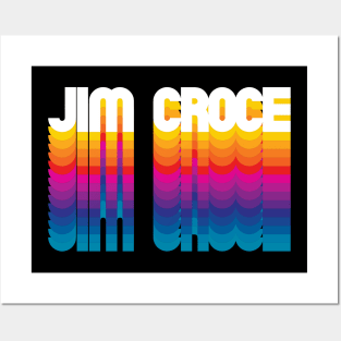 Retro Jim Proud Personalized Name Gift Retro Rainbow Style Posters and Art